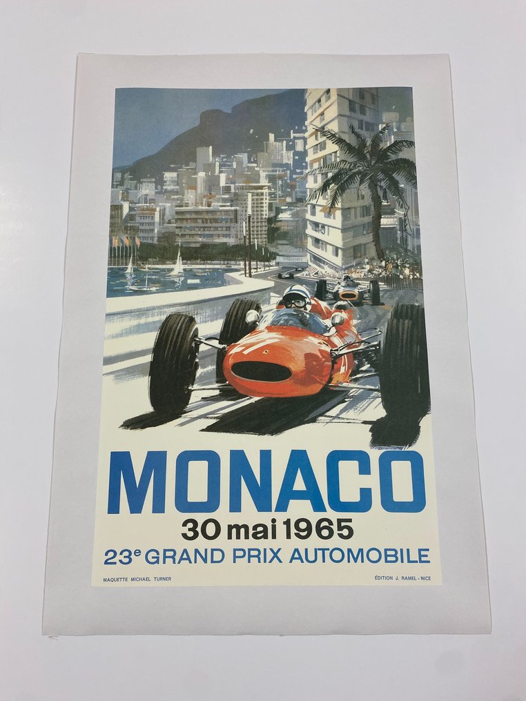 Michael Turner - MONACO 1965 - 23° Gran Prix Automobile (linen backed on canvas) - década de 1980 #2.1