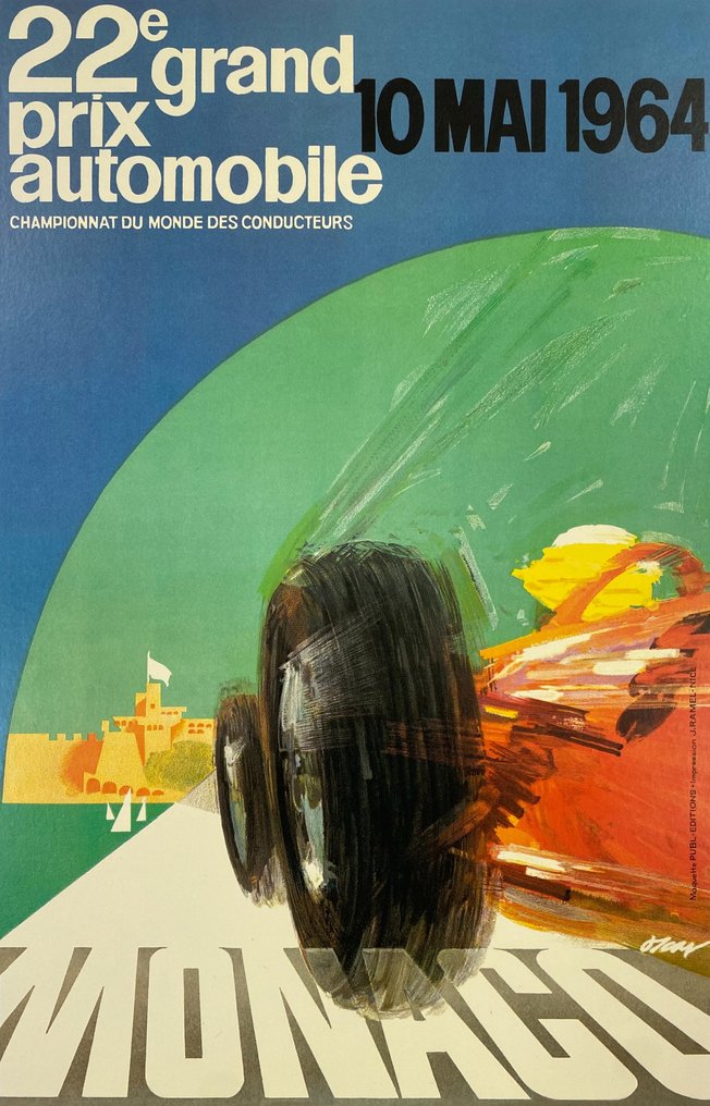 Michael Turner - 22° Gran Prix Automobile - 10 mai 1964 (linen backed on canvas) - Lata 80. #4.3