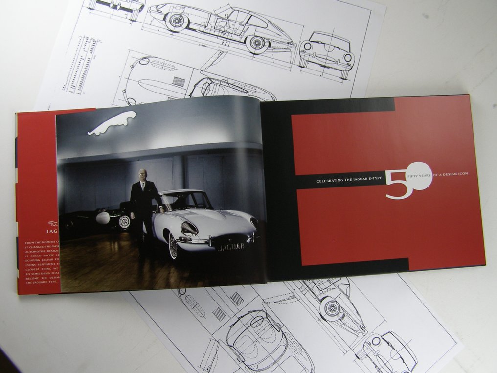 Jaguar - Jaguar E-Type, Fifty Years of a Design Icon, nieuw anniversary boek plus 3 technische tekeningen - 1960-2010 #2.1