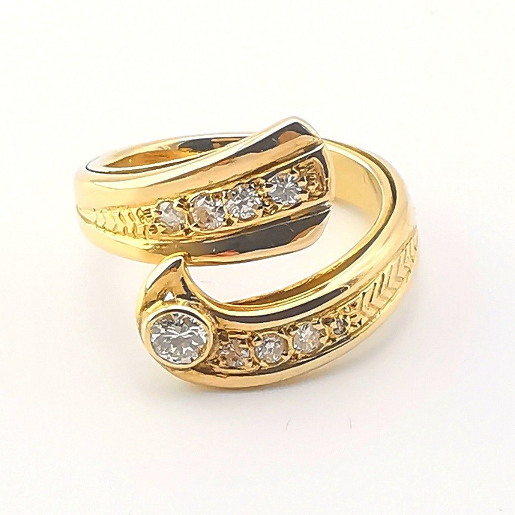 18 kt Gult guld - Ring - 0.54 ct Diamanter #1.2