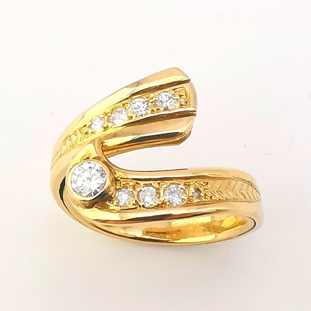 18 kt Gult guld - Ring - 0.54 ct Diamanter #1.1