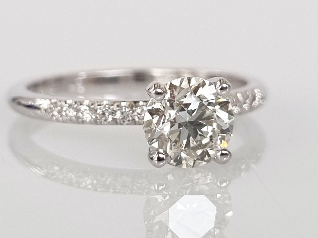 14 karat Hvidguld - Ring - 1.10 ct Diamant #1.1