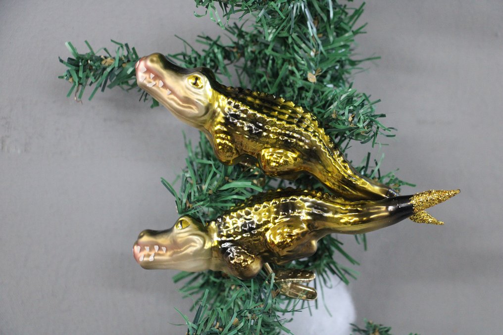 Inge-Glas: krokodil als kerst ornament - Χριστουγεννιάτικα στολίδια Inge-Glas (2) - Γυαλί #1.0