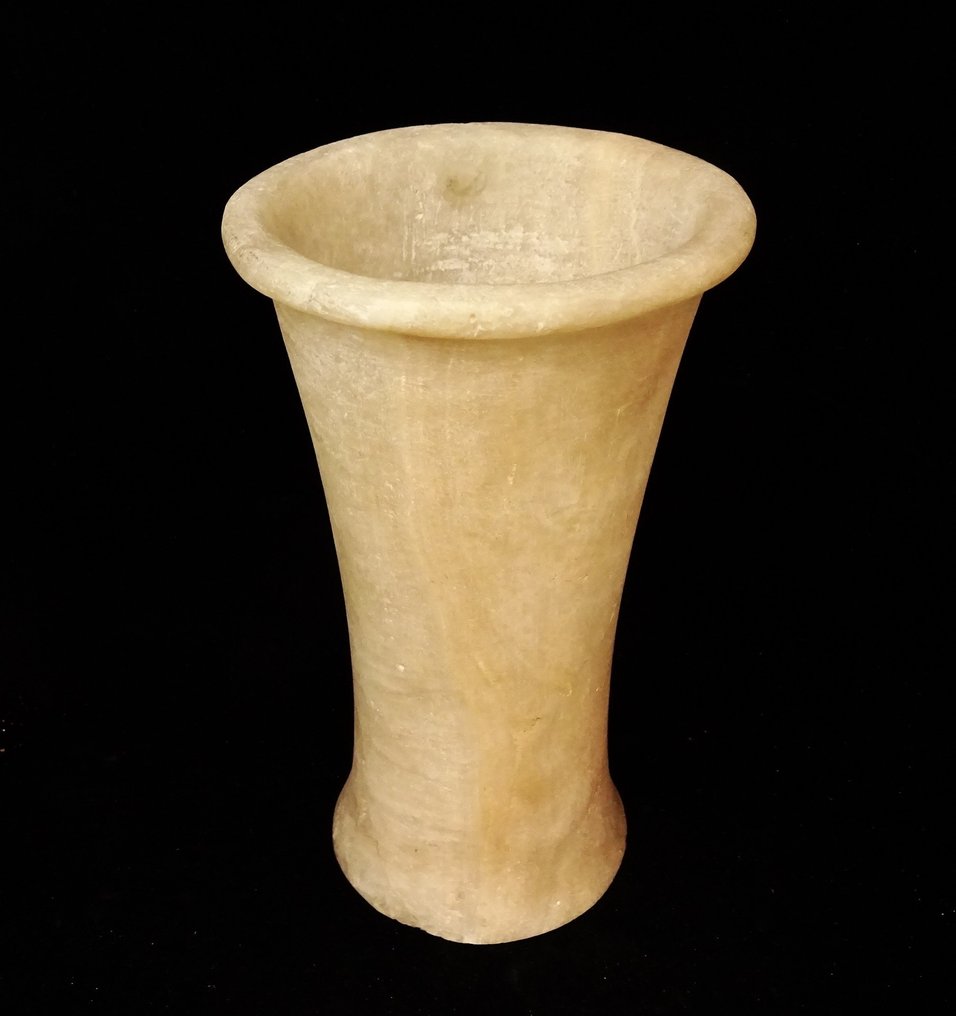 Oude Egypte, Oude rijk Grote vaas met balsem en albast - Oud Rijk - 2700 / 2200 v.Chr. - perfecte staat - 16.8 cm #3.2