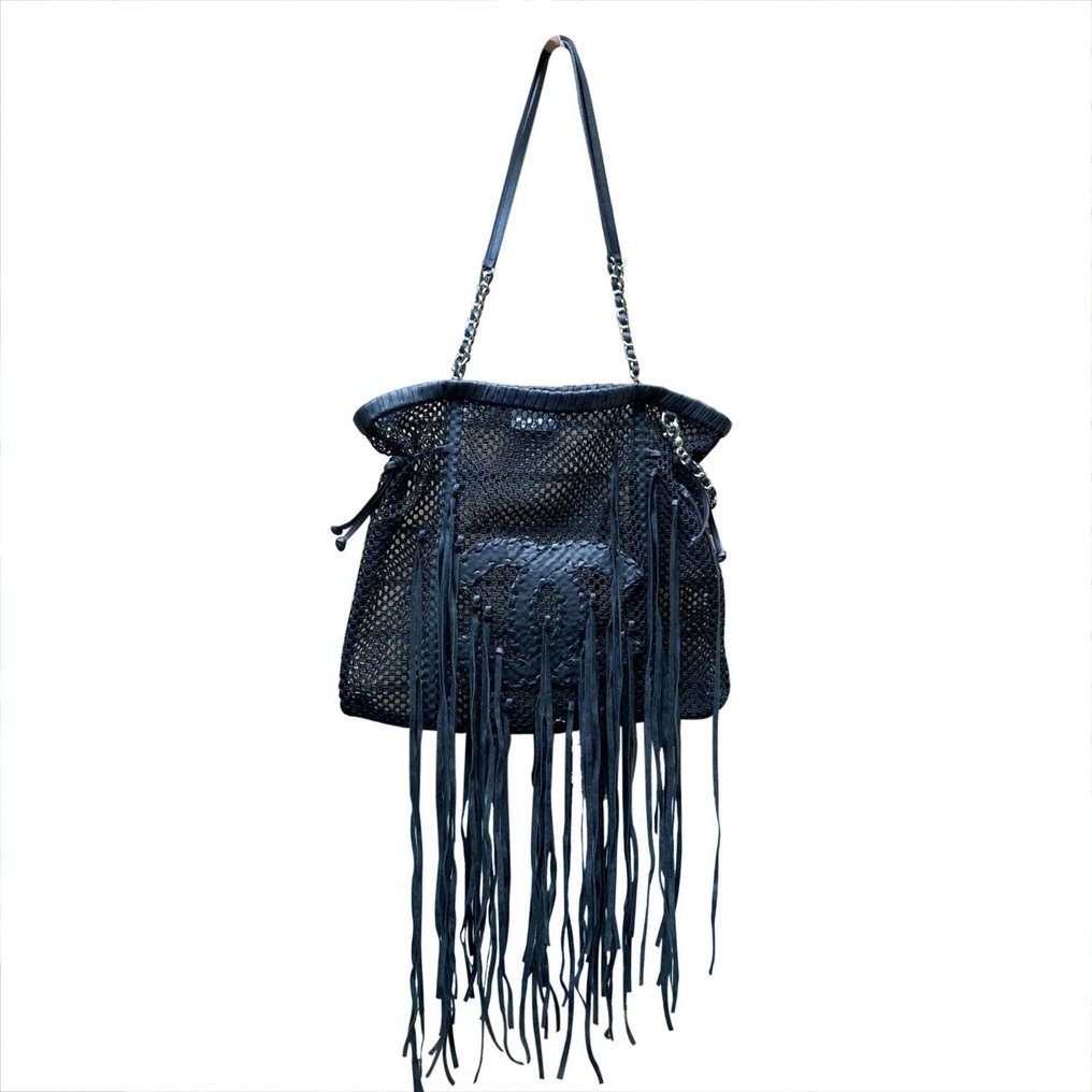 Chanel - Limited Edition Resort 2011 Black Fringe Mesh - Tote bag #1.1