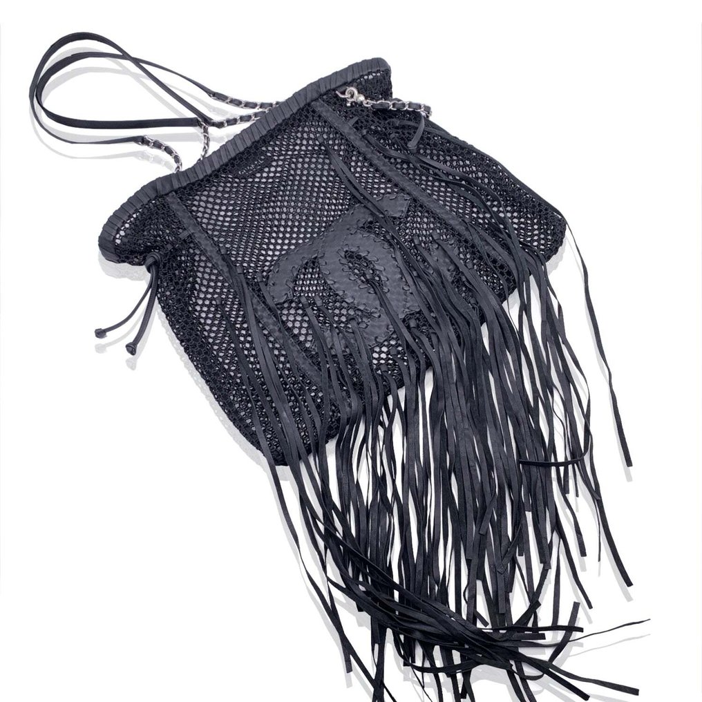 Chanel - Limited Edition Resort 2011 Black Fringe Mesh - Torebka typu tote bag #2.1
