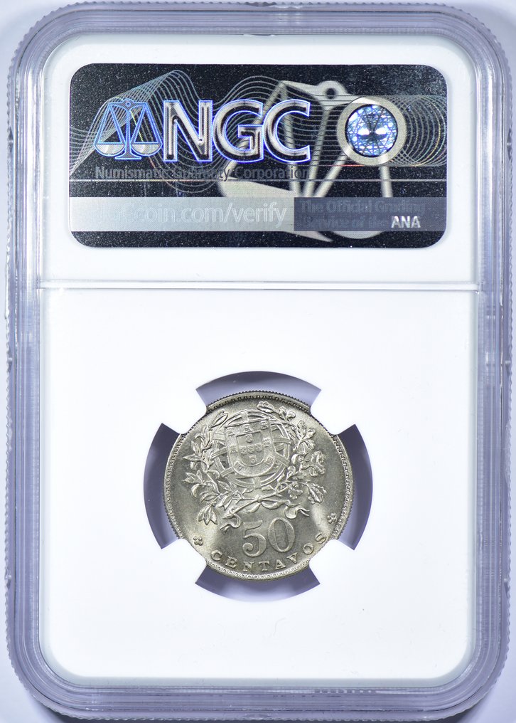 葡萄牙. Republic. 50 centavos 1964 - NGC - MS 67 #3.2