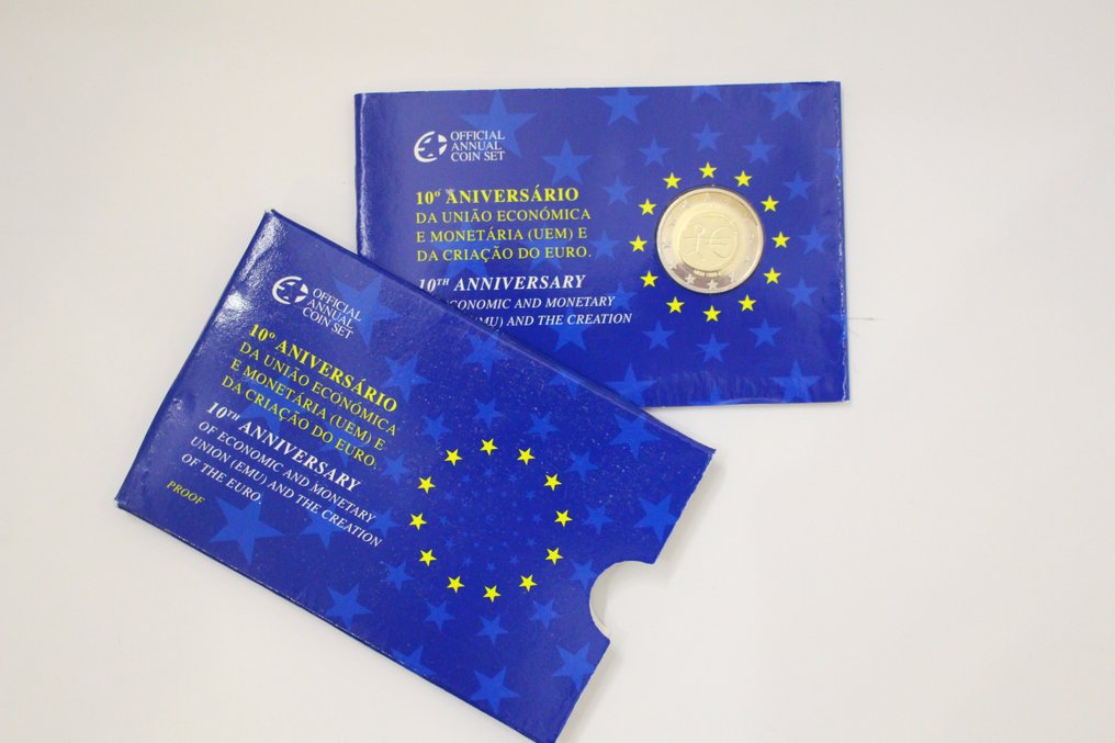 Πορτογαλία. 2 Euro 2009 "Anniversario UEM" (2 monete) Proof + BU (χωρίς τιμή ασφαλείας) #4.3