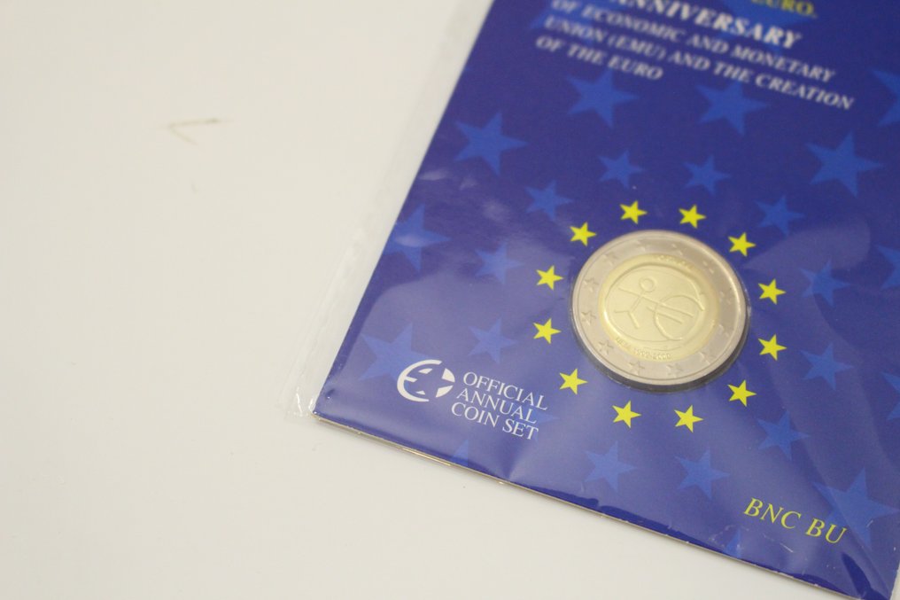 Πορτογαλία. 2 Euro 2009 "Anniversario UEM" (2 monete) Proof + BU (χωρίς τιμή ασφαλείας) #3.2