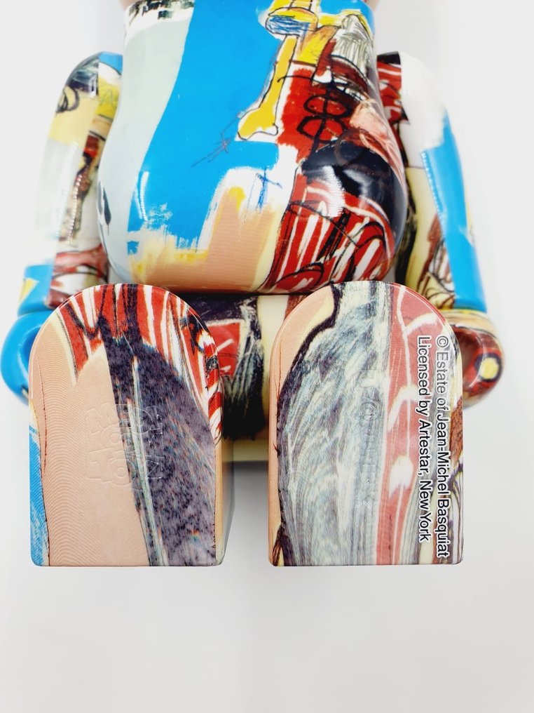 NO RESERVE Medicom Toy X Jean Michel Basquiat - MedicomBe@rbrick 400% + 100% " Robot King" Bearbrick 2020 #4.3