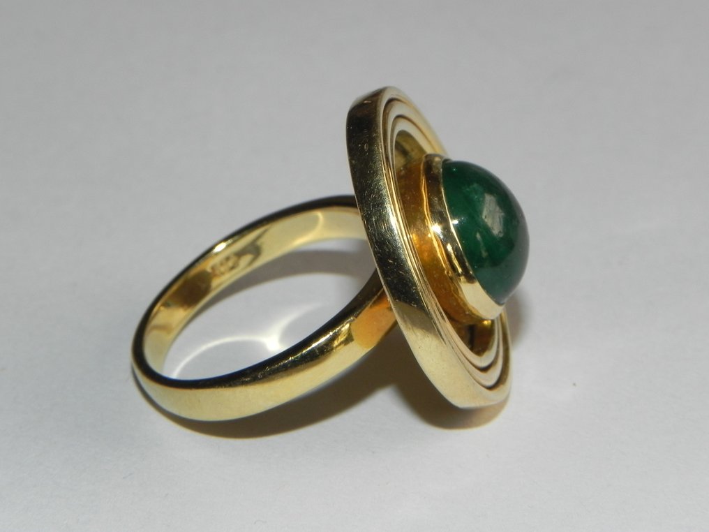 戒指 - 14K包金 黄金 祖母绿 #4.3