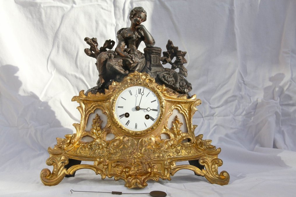 Reloj de sobremesa - Japy Fréres Medaille D'or Années - Alabastro, Bronce dorado, Zinc técnico - Segunda mitad del siglo XIX #2.2