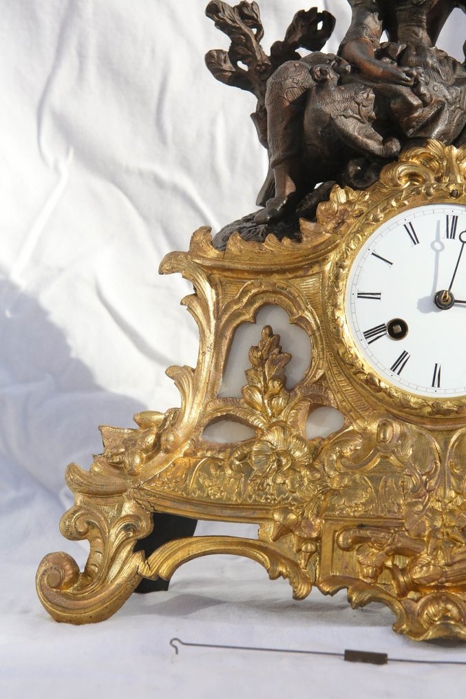 Reloj de sobremesa - Japy Fréres Medaille D'or Années - Alabastro, Bronce dorado, Zinc técnico - Segunda mitad del siglo XIX #3.1