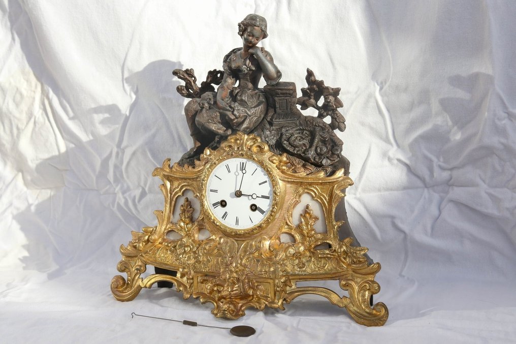 Reloj de sobremesa - Japy Fréres Medaille D'or Années - Alabastro, Bronce dorado, Zinc técnico - Segunda mitad del siglo XIX #2.1