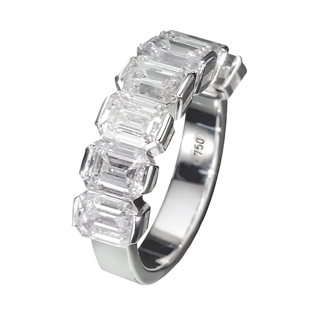 18 karaat Witgoud - Ring - 5.11 ct Diamant #3.2