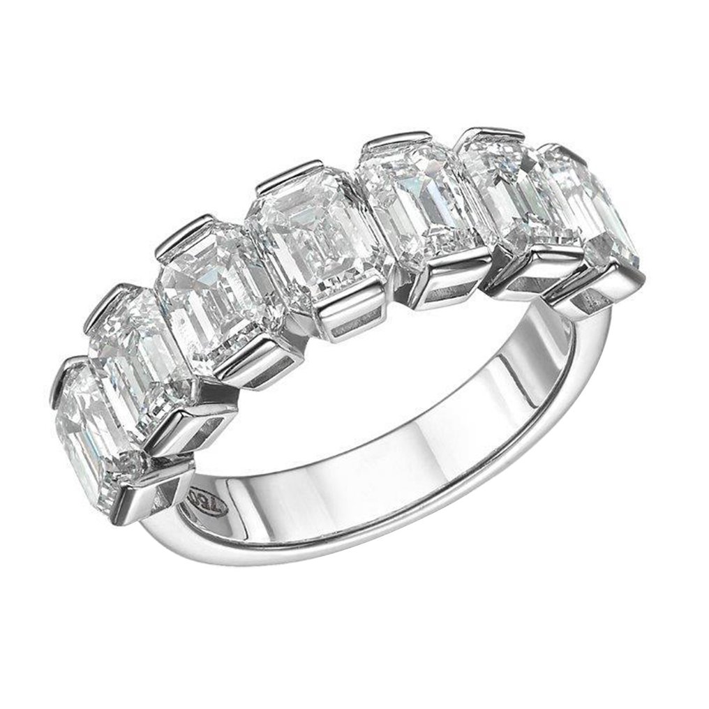 18 karaat Witgoud - Ring - 5.11 ct Diamant #1.1