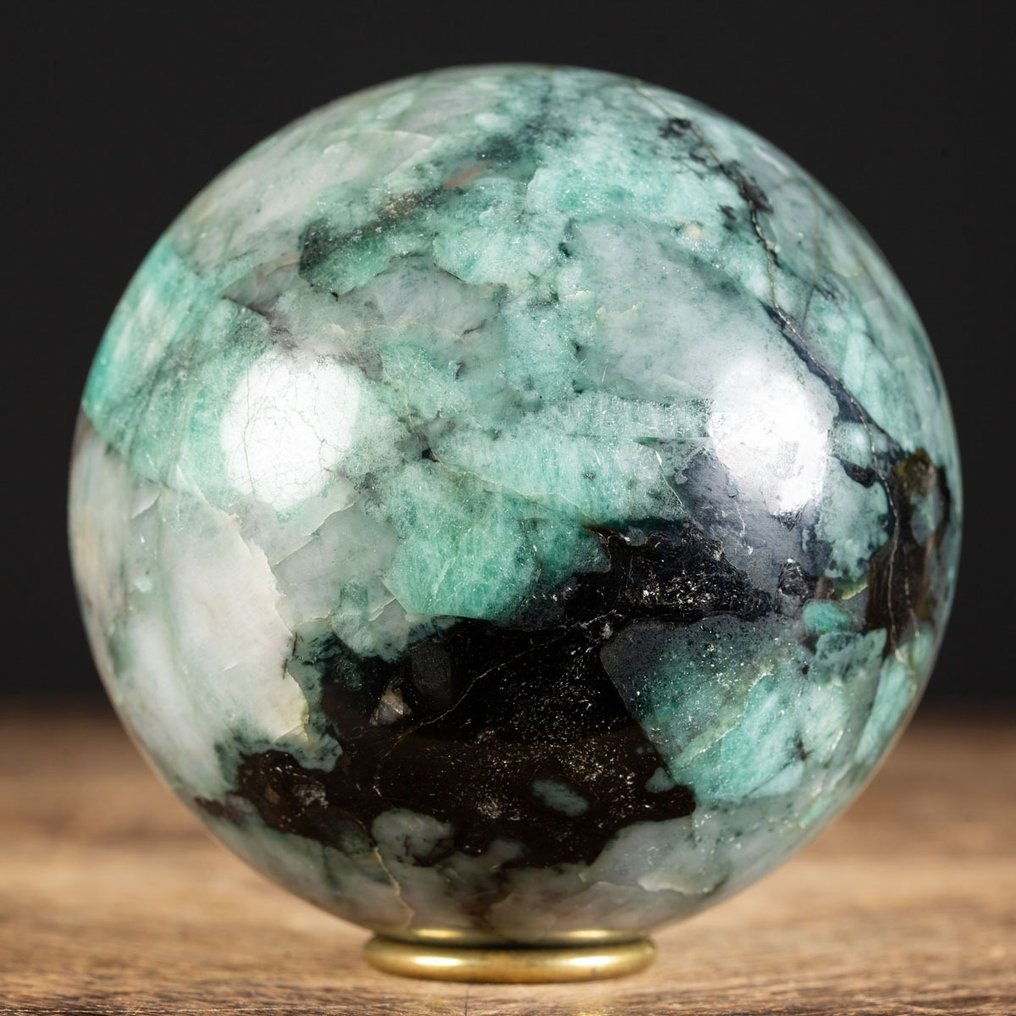 Emerald Sphere i matrise Beryl - Smaragd i matrise - Høyde: 107 mm - Bredde: 107 mm- 1747 g #1.1