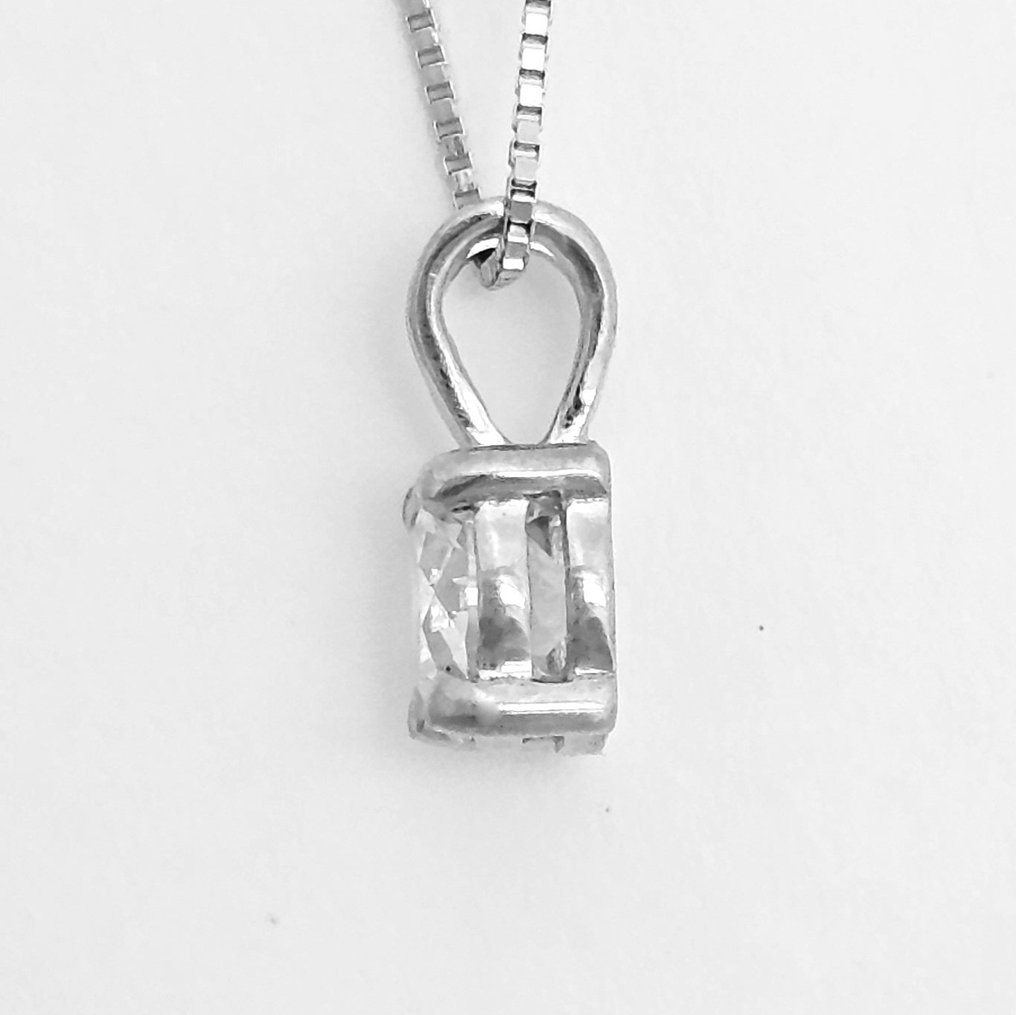 Halskette mit Anhänger - 14 kt Weißgold -  0.53 tw. Diamant  (Natürlich)  #1.2
