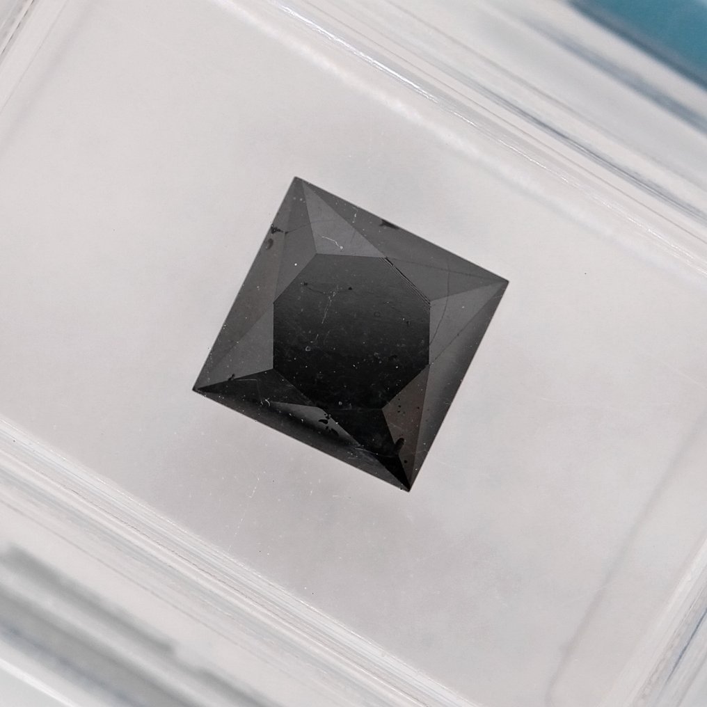 Diamant - 1.75 ct - Princesse - Couleur traitée - Noir fantaisie - Non applicable #2.2