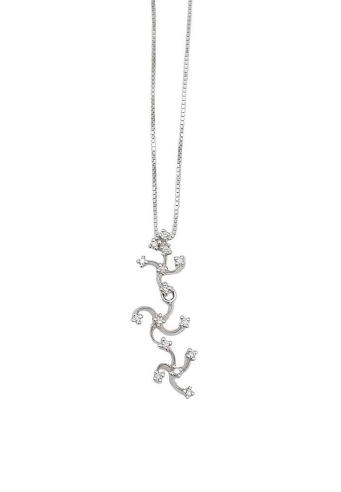 Miluna - 18 kt. White gold - Necklace with pendant - 0.09 ct Diamond #2.1