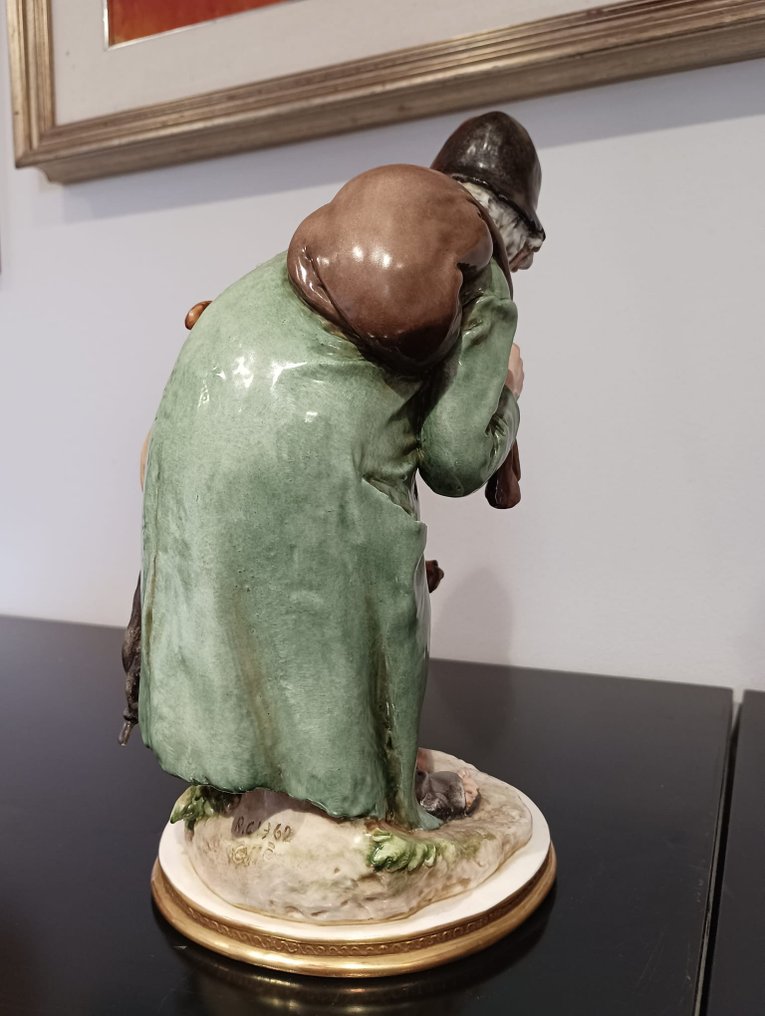 Giuseppe Cappè - Figurine - Barbone con cane (2) - Ceramic #3.2