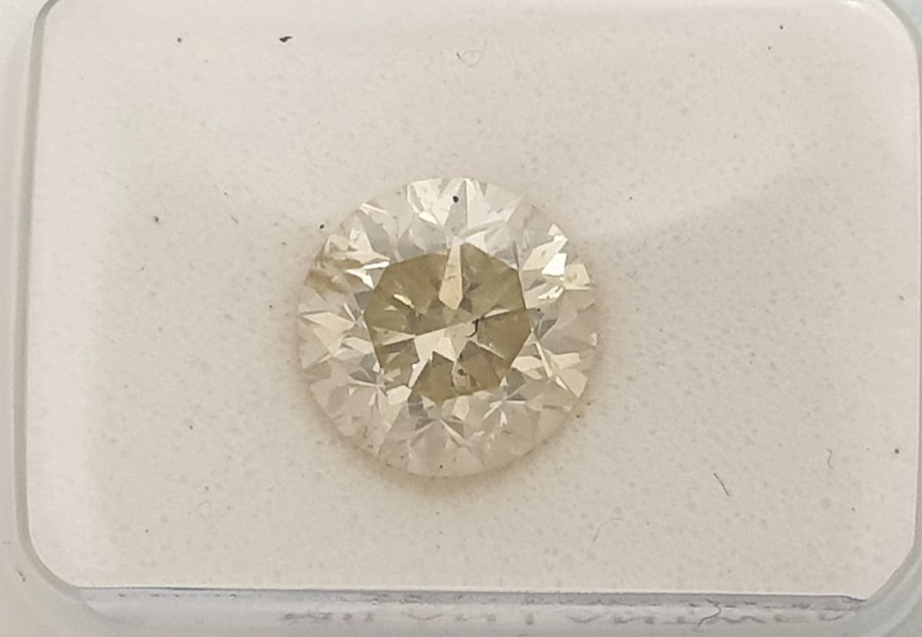1 pcs Diamant  (Natürlich farbig)  - 2.00 ct - Fancy light Gelb - SI2 - Antwerp International Gemological Laboratories (AIG Israel) #2.2