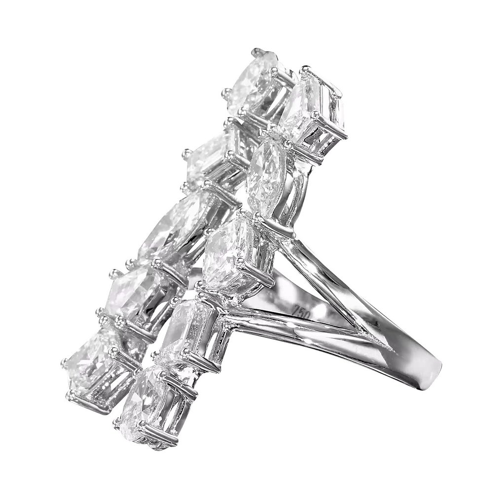 18K包金 白金 - 戒指 - 3.44 ct 钻石 #1.2