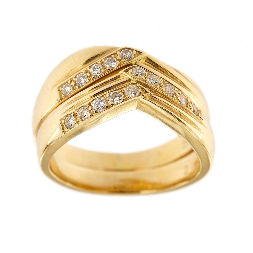 18K包金 黄金 - 戒指 - 0.45 ct 钻石 #1.1