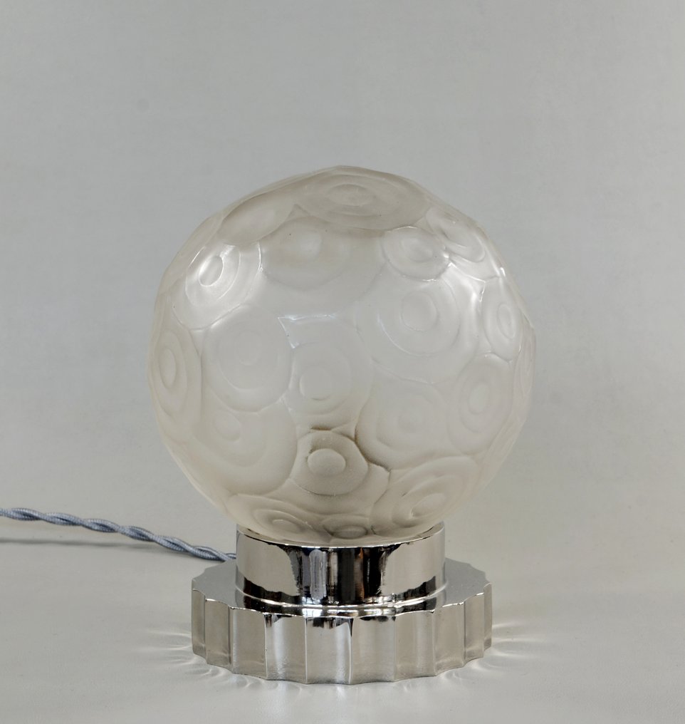 Marius Sabino - French art deco lamp - Φωτιστικό - Γυαλί, νικελωμένος μπρούτζος #4.3