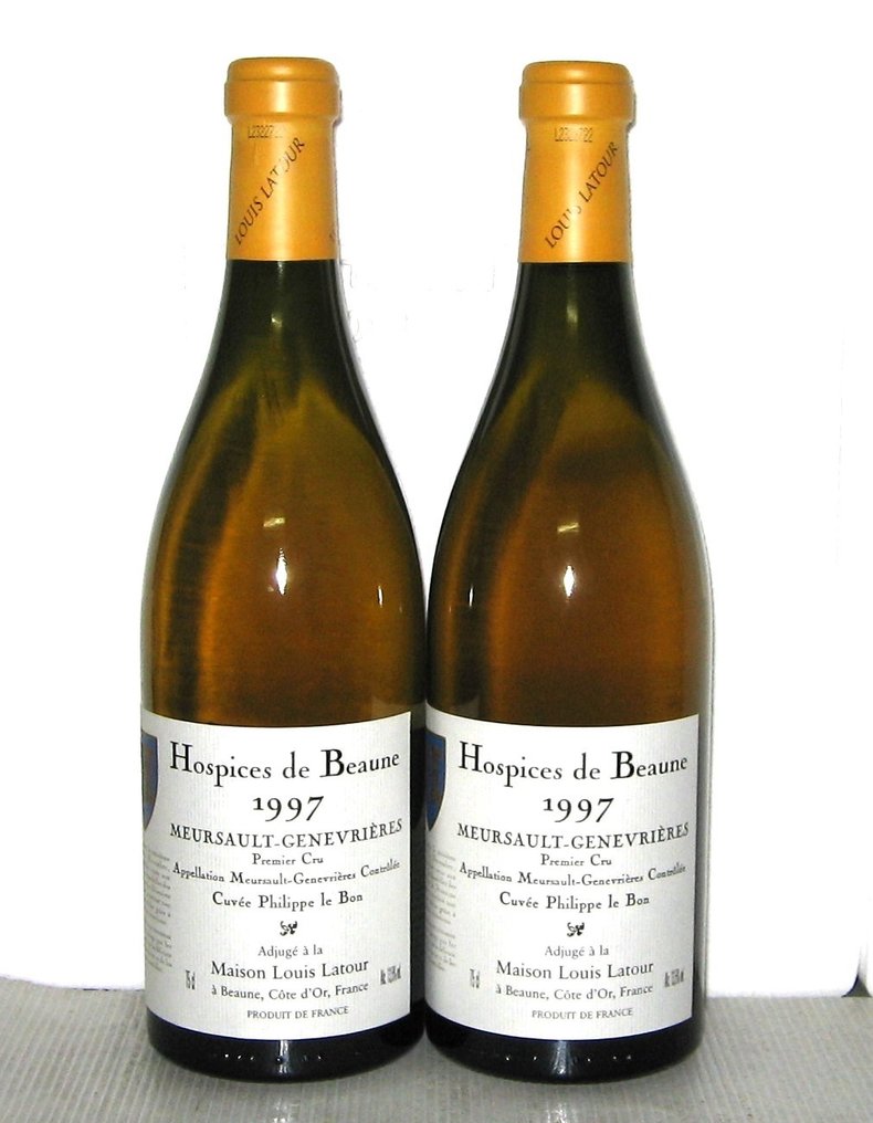 1997 Hospices de Beaune "Genevrières" - "Cuvée Philippe Le Bon" - Meursault 1er Cru - 2 Flasker (0,75 L) #1.0