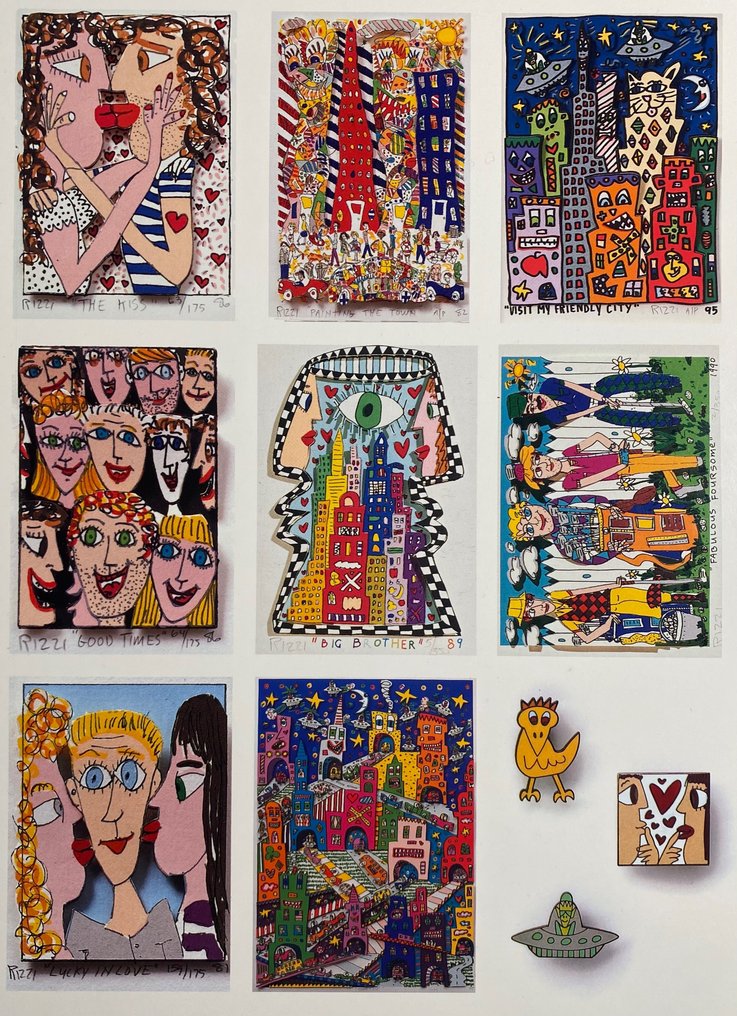 James Rizzi (1950-2011) - Original ACME Trading Cards, complete set #3.2