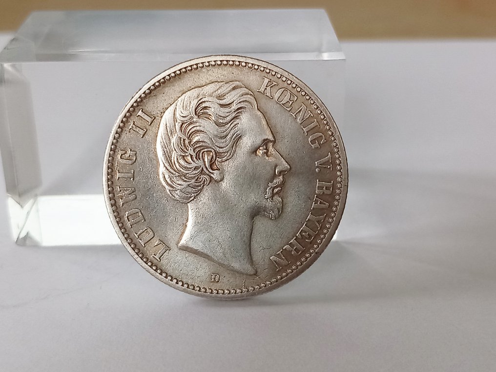 Allemagne, Empire. Ludwig II. (1864-1886). 2 Mark 1876-D. #1.1