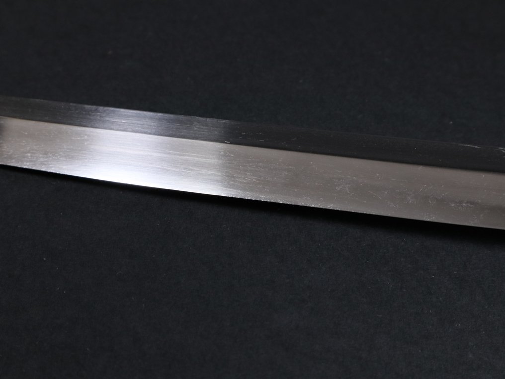 Épée Wakizashi antique non signée avec un écusson familial orné d'un fourreau en laque Nashiji - Acier - Japon - Fin de la période Edo ou Meiji #3.2