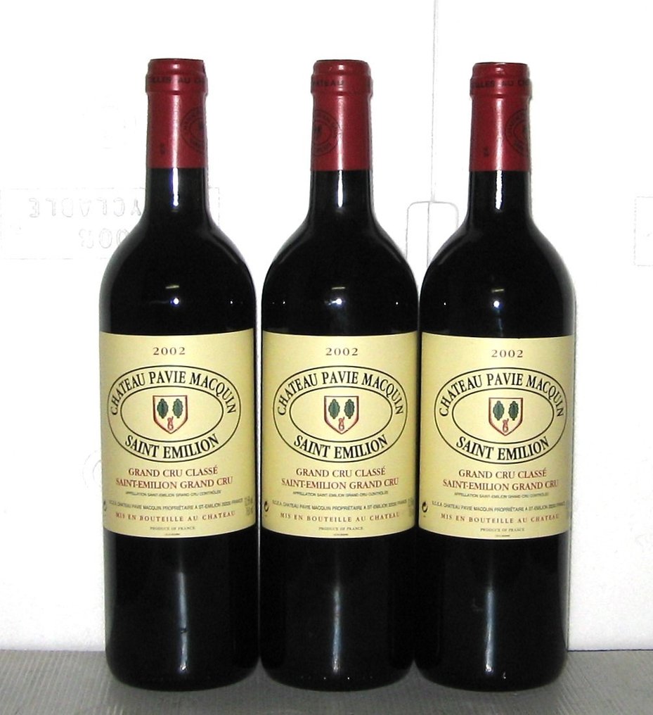 2002 Château Pavie-Macquin - Saint-Émilion Grand Cru Classé - 3 Bottles (0.75L) #1.0