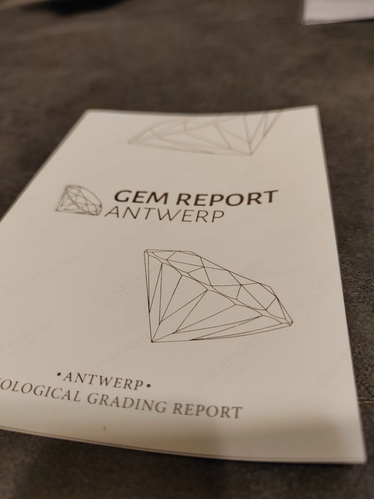1 pcs Diamant  (Natürlich farbig)  - 0.38 ct - Kissen - Light Grau - SI2 - Gem Report Antwerp (GRA) #2.1
