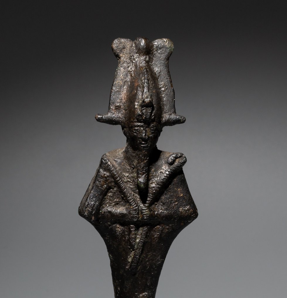 Ancient Egyptian Bronze Osiris God. Late Period, 664 - 323 BC. 11.5 cm H. #1.1