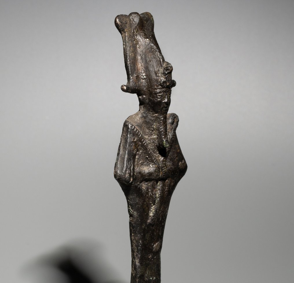 Oldtidens Egypt Bronse Osiris Gud. Sen periode, 664 - 323 f.Kr. 11,5 cm H. #2.1