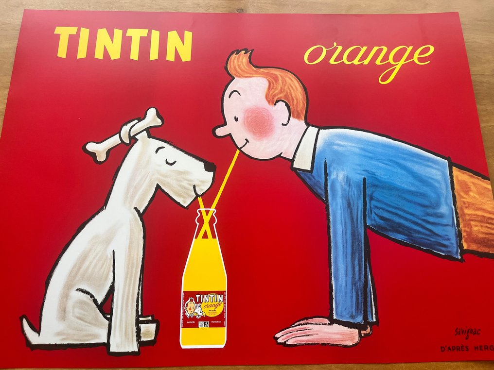 Raymond Savignac - Tintin orange d’après Hergé (after) - Jaren 1980 #3.1