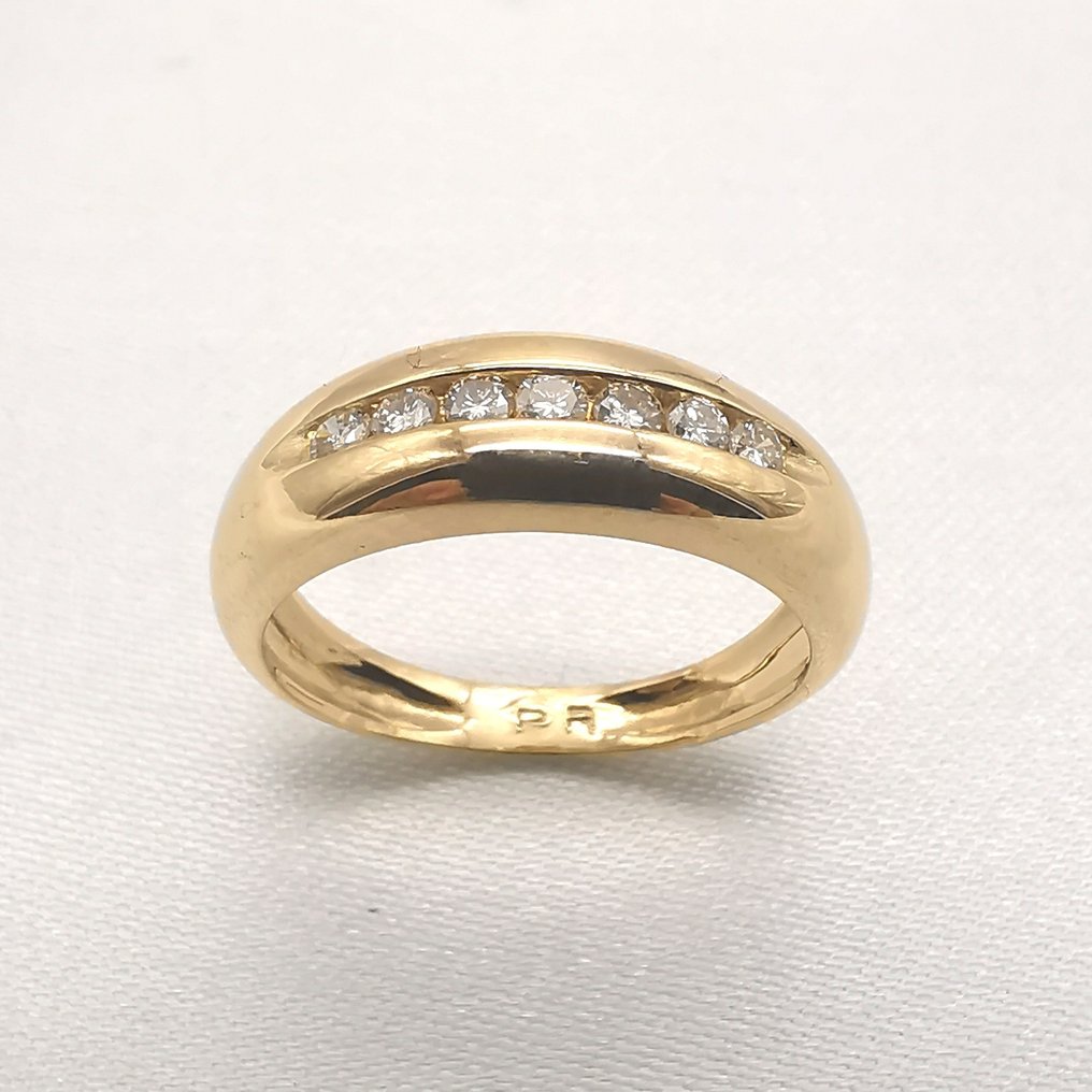 戒指 - 18K包金 黄金 -  0.36ct. tw. 钻石  (天然) #1.1