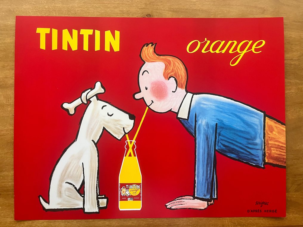Raymond Savignac - Tintin orange d’après Hergé (after) - Jaren 1980 #1.1