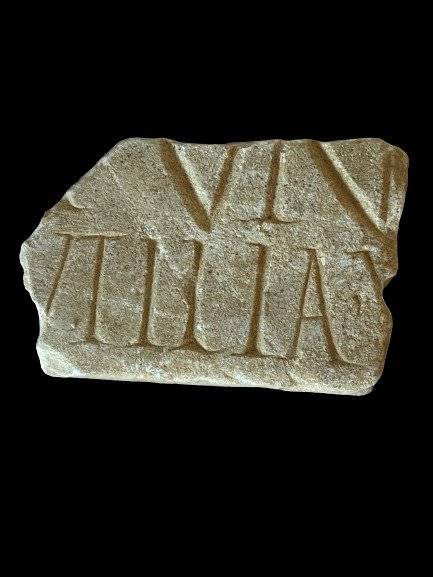 Romain antique Marbre Stèle funéraire avec inscription. Avec licence d'exportation espagnole - 7.5×10.5×7.5 cm #1.1