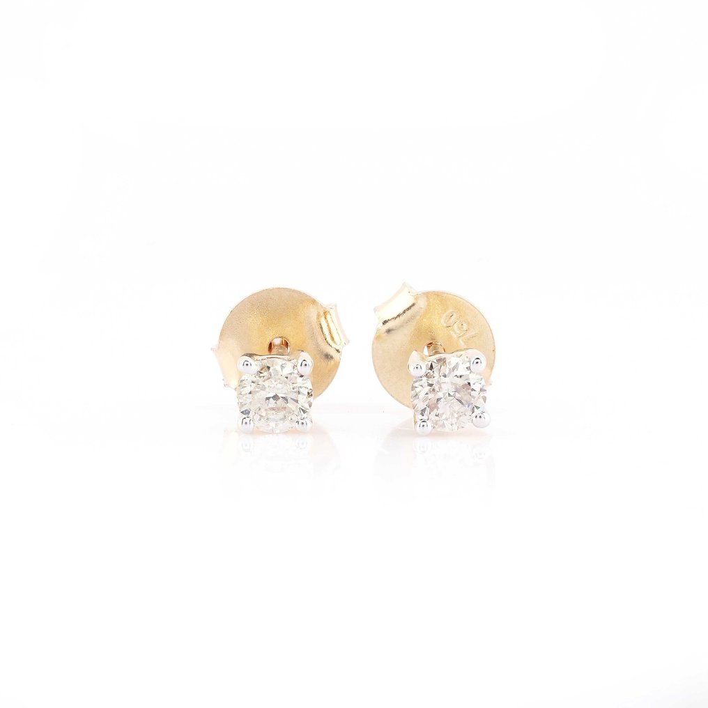 Earrings - 18 kt. Yellow gold -  0.36ct. tw. Diamond  (Natural) #1.1