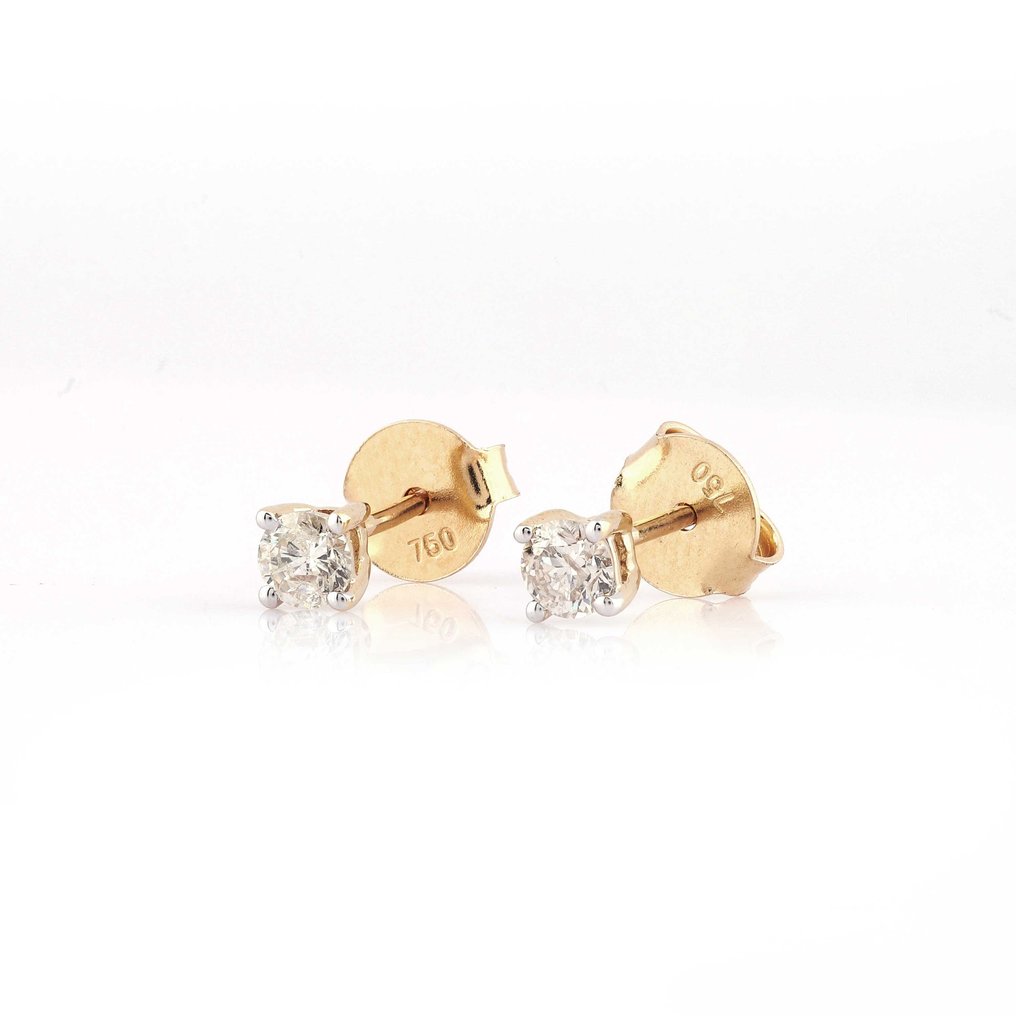 Ohrringe - 18 kt Gelbgold -  0.37 tw. Diamant  (Natürlich) #2.1