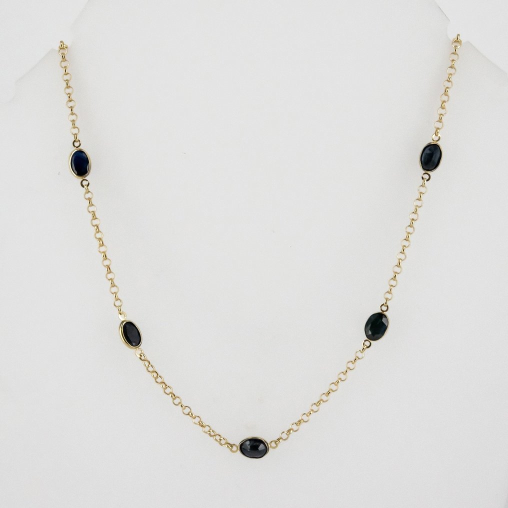 墜飾 - 18 克拉 黃金 藍寶石 #1.0