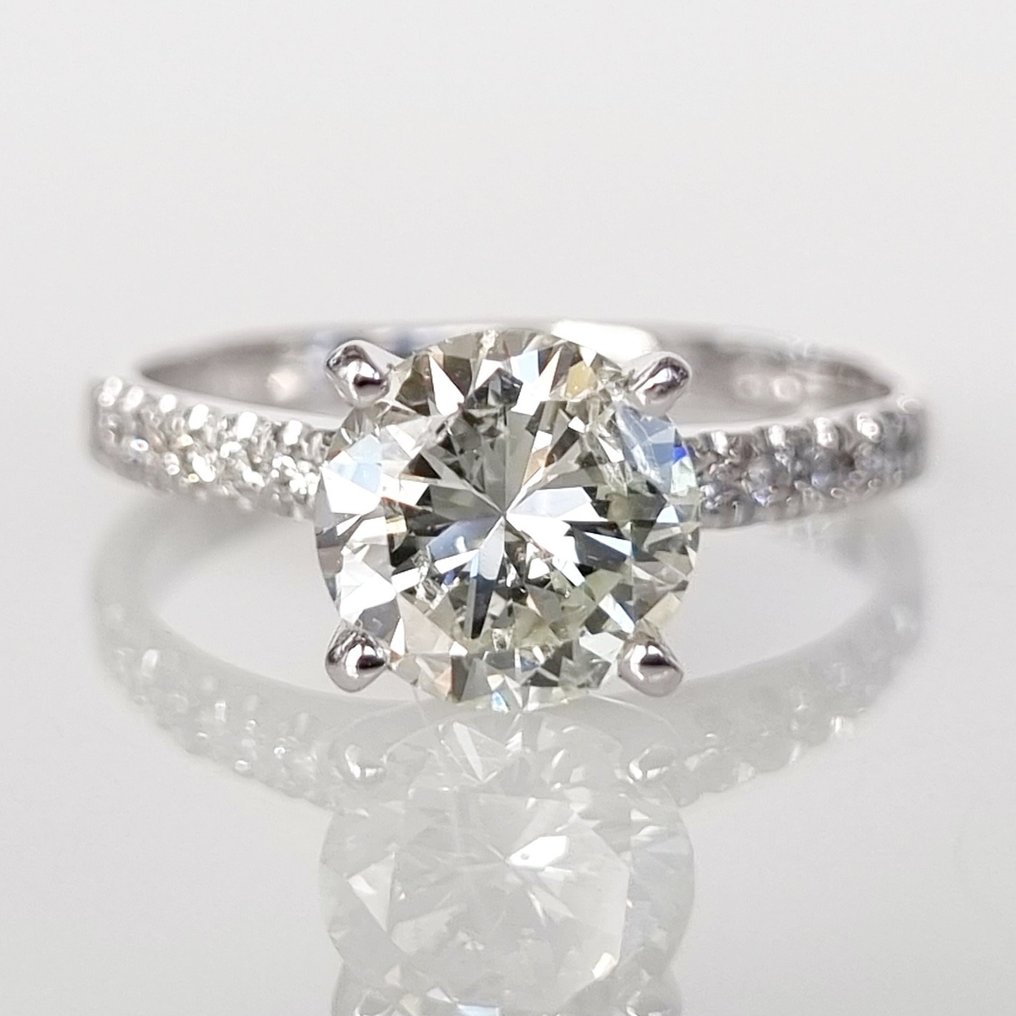 14 kt. Fehér arany - Gyűrű - 1.42 ct Gyémánt #1.1