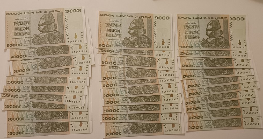 Zimbabwe. - 50 x 20 Billion and 50 x 50 Billion Dollars - 2008  (No reserve price) #2.1