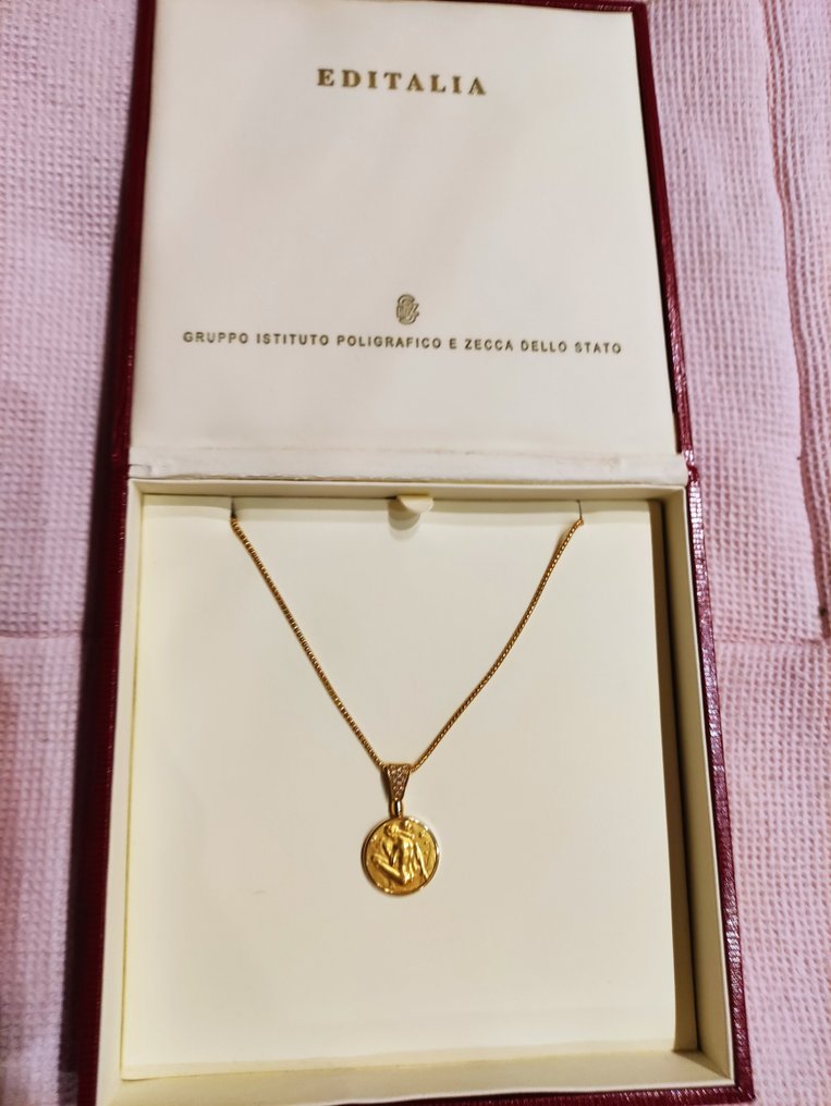 UnoAErre - Collar 頸鏈 - 18 克拉 黃金 -  0.12ct. tw. - 鉆石 #1.0