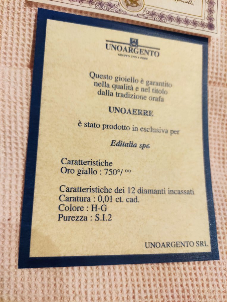 UnoAErre - Collar 頸鏈 - 18 克拉 黃金 -  0.12ct. tw. - 鉆石 #3.2