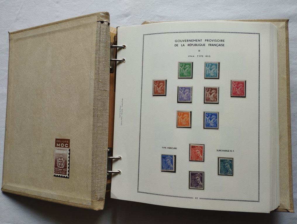 França 1944/1965 - Excelente coleção completa - En reliure MOC à dos bois TBE - Neufs** MNH - Yvert N° 649 à 1467 #1.3