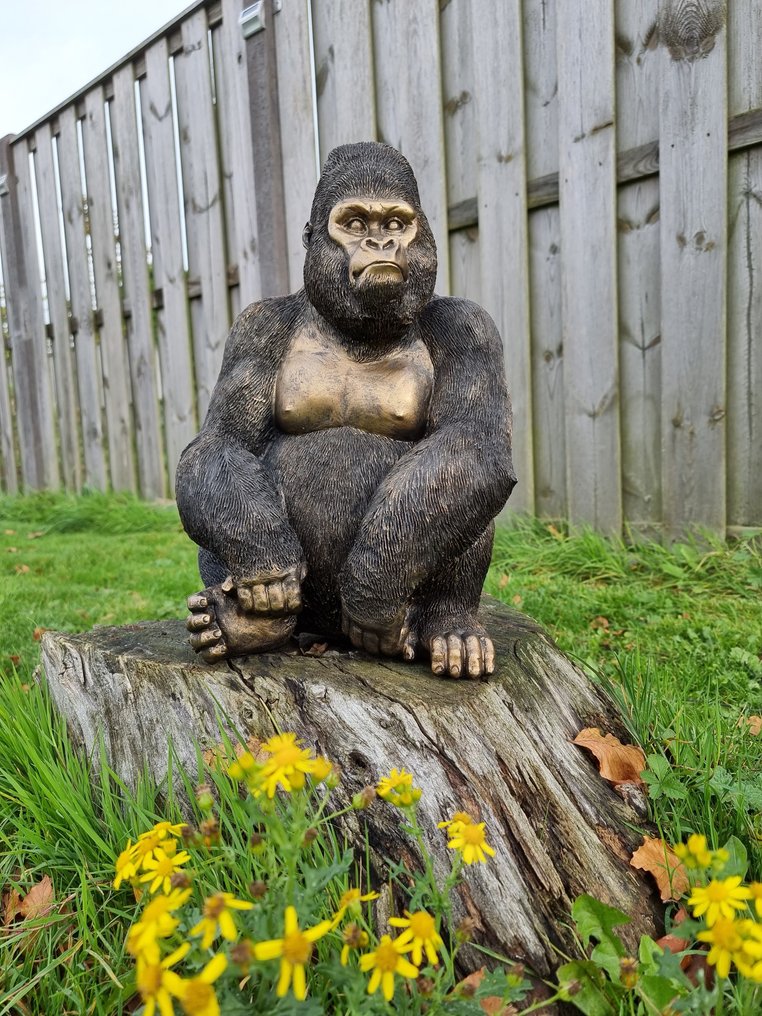 Statue, XL Detailed Gorilla - 38.5 cm - Polystone #2.2